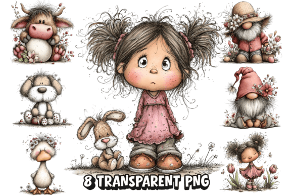 8 Cute Spring Girl Bunny PNG Clipart: A Practical Resource for Creative Projects