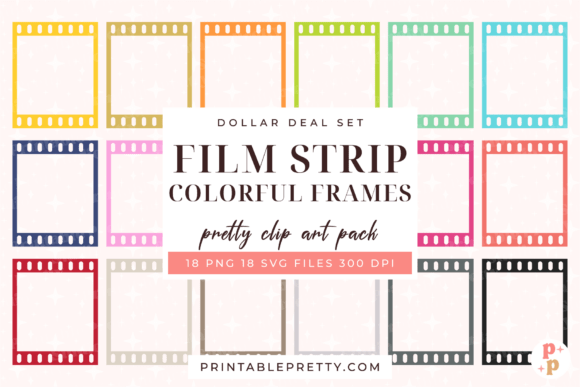 Add a Clean Retro Touch to Your Designs with the Film Strip Frame PNG SVG Pack