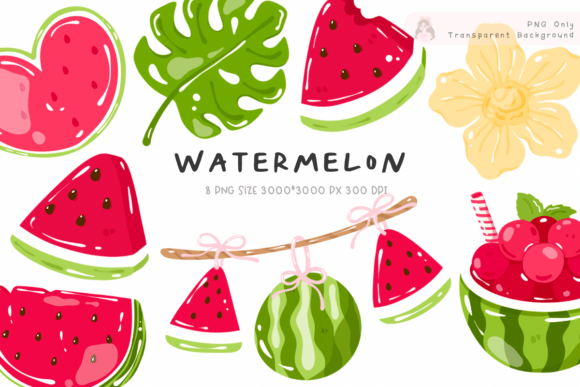 Bring the Sweetness of Summer to Your Designs with Watermelon Summer Fruit Clipart PNG