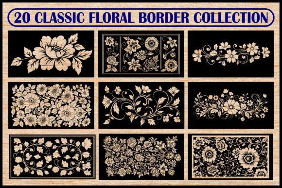 Elevate Your Creative Projects with the 20 Classic Floral Border SVG Bundle