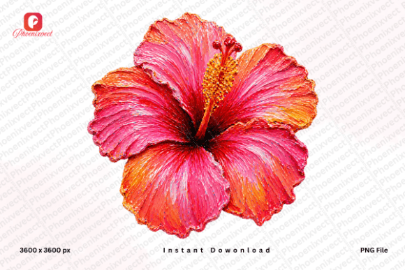 Elevating Summer Branding with the Tropical Hibiscus Painted Summer PNG