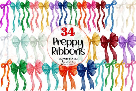 Evaluating the Colorful Preppy Ribbon Bow PNGs Bundle for Design Projects