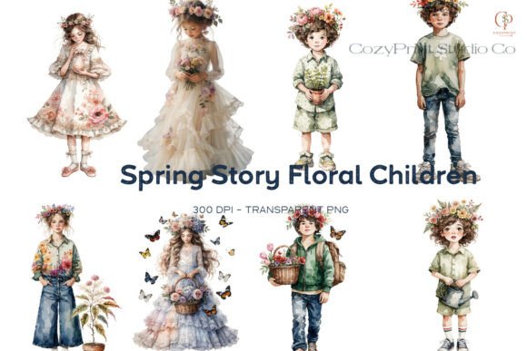 Exploring the Creative Potential of Spring Story Floral Children in Digital Design