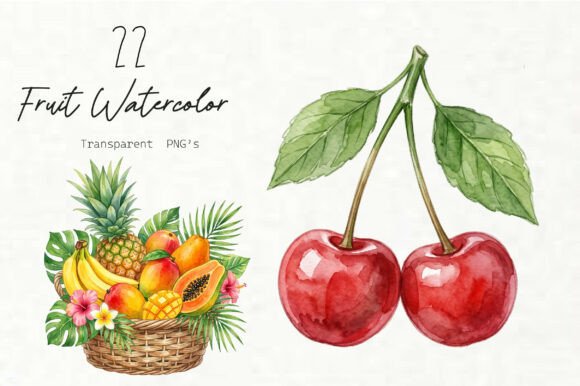 Fruit Watercolor Clipart Set: Elevate Your Creative Projects