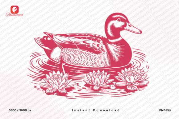 Hand Drawn Waterfowl Floral Duck PNG: A Strategic Asset for Brand Identity