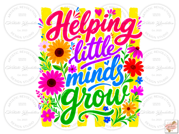Preppy Floral Striped Teacher Png