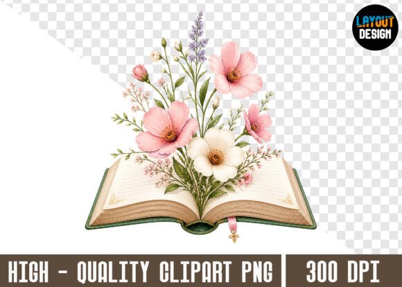 Revitalizing Design with the Floral Book Illustration PNG Collection
