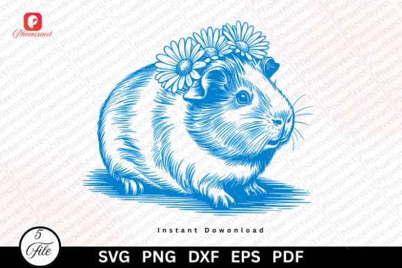 Revitalizing Digital Craft with the Hand Drawn Vintage Floral Guinea Pig SVG