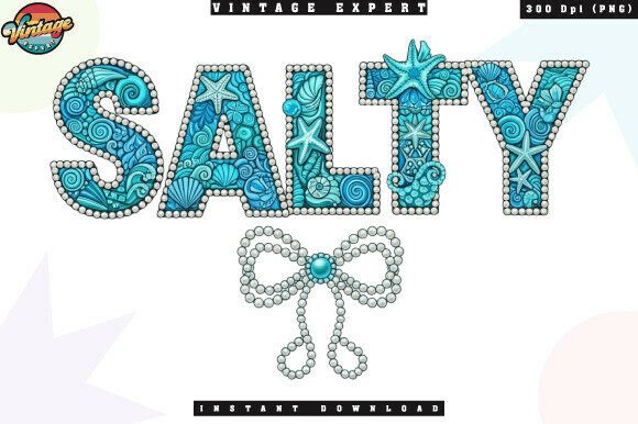 Summer Salty Beach Rhinestone Ocean PNG: The Ultimate Design Asset for Coastal Vibes