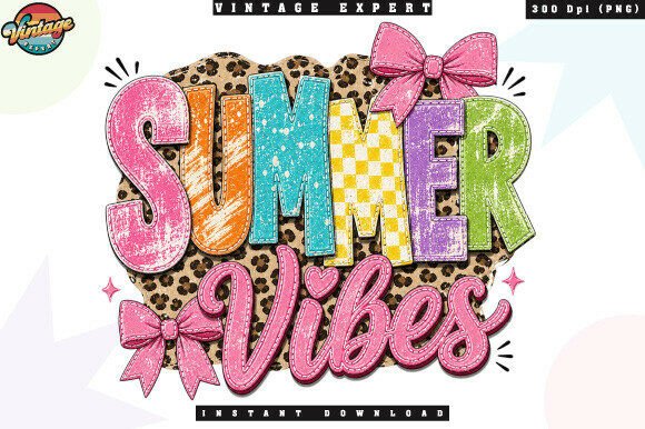 Summer Vibes Coquette Patchwork PNG