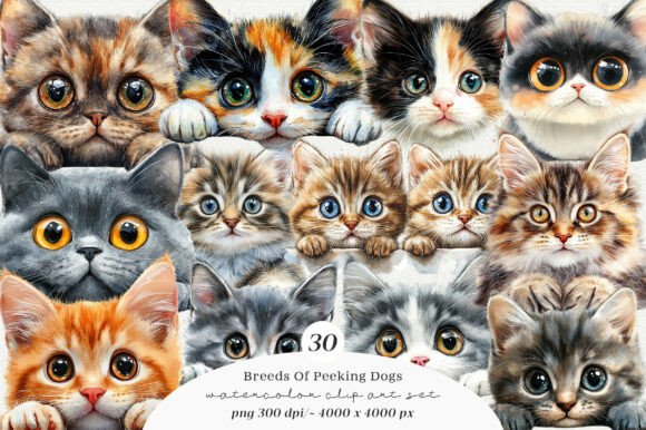 Unlocking Creative Potential with Breeds of Peeking Dogs Clipart