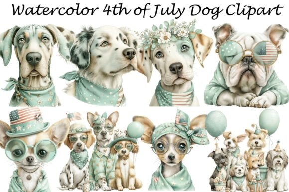 Watercolor 4th of July Dog Clipart: A Creative Resource Guide