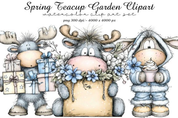 Whimsical Blue Christmas Reindeer Clipart: A Practical Asset Evaluation