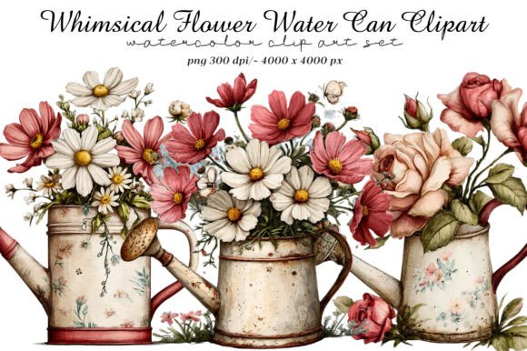 Whimsical Flower Water Can Clipart: Elevating Your Creative Projects