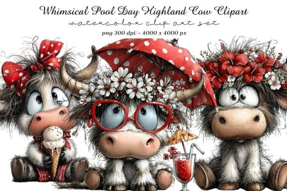 Whimsical Pool Day Highland Cow Clipart: A Practical Asset Review