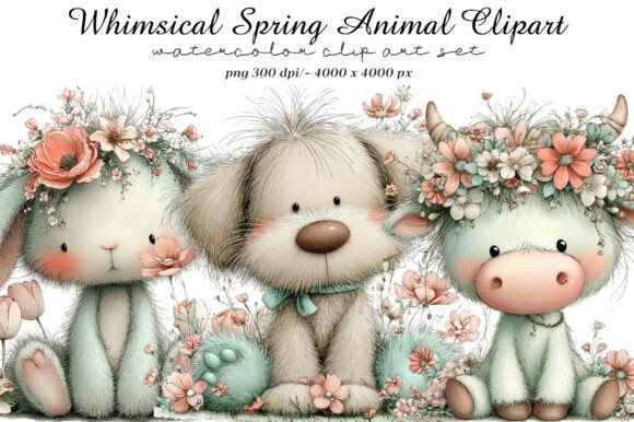 Whimsical Spring Animal Clipart for Creators